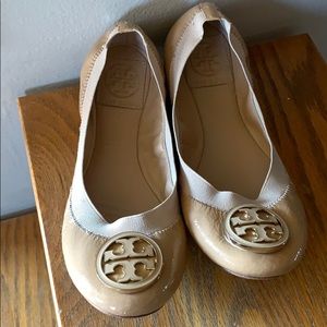 Nude Patent leather Tory Burch ballet flats